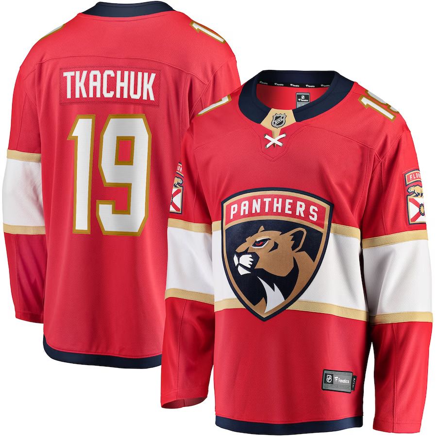 Men Florida Panthers 19 Matthew Tkachuk Fanatics Branded Red Home Breakaway Player NHL Jersey